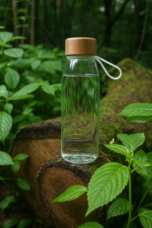 Glasflasche – 500 ml mit Bambusdeckel